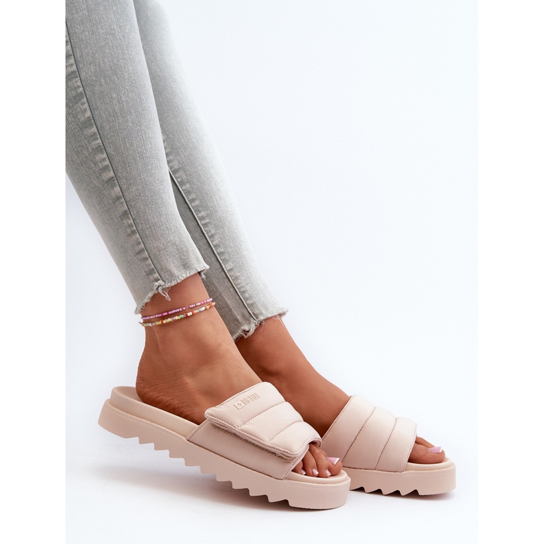 Women's Platform Flip-Flops Big Star NN274773 Beige 1