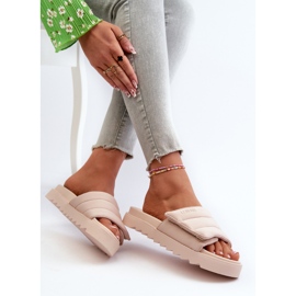 Women's Platform Flip-Flops Big Star NN274773 Beige 2
