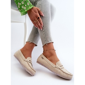 Women's Eco Leather Moccasins, Light Beige Celoria 1 Women's Eco Leather Moccasins, Light Beige Celoria 1