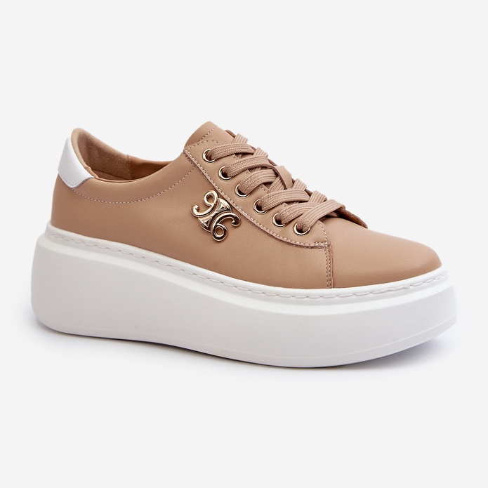 Women's Leather Sneakers on the Platform Brown Pernalia 1 Women's Leather Sneakers on the Platform Brown Pernalia 1