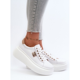 Women's Leather Sneakers on the Platform, White Pernalia 2