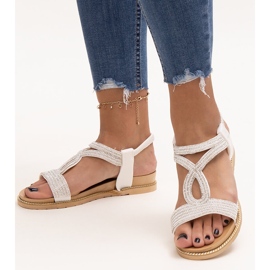 White sandals decorated with Detila zircons 1