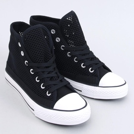 Mousse Black openwork high-top sneakers 1
