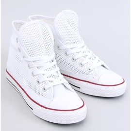 Mousse White openwork high-top sneakers 1
