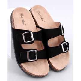 Ponses Black cork slippers 1