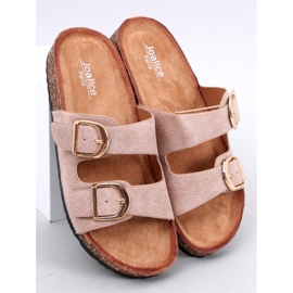 Scholki Byrd Khaki cork slippers beige 1