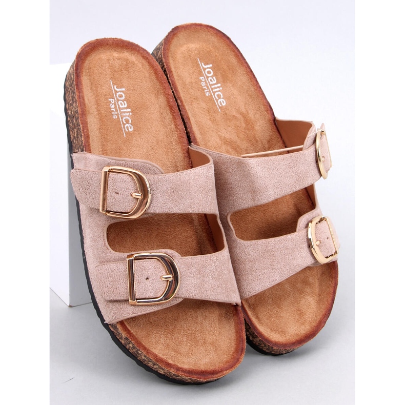 Scholki Byrd Khaki cork slippers beige 1