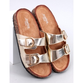 Scholki Byrd Gold cork slippers golden 1