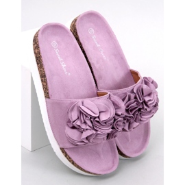 Rizzo Purple Flower Slippers violet 1 Rizzo Purple Flower Slippers violet 1