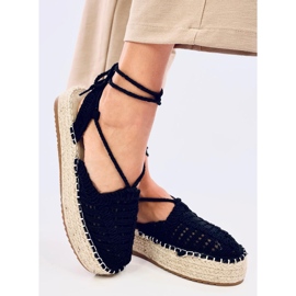 Yaweh Black women's lace espadrilles 2
