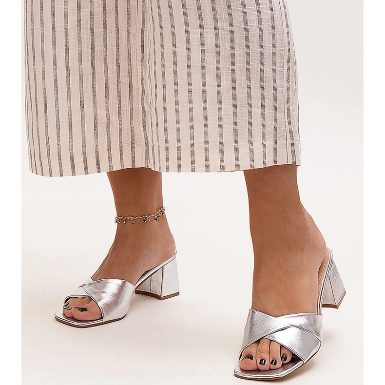 Silver Fanan high heel flip-flops 1