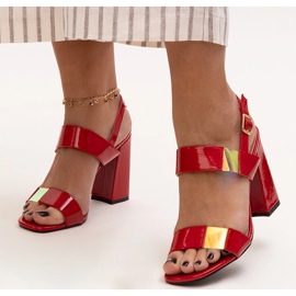 Shadan patent red high heel sandals 1