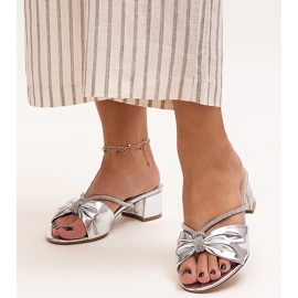 High heel mules decorated with Anbrani zircons silver 1 High heel mules decorated with Anbrani zircons silver 1