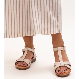 Beige Sherine low wedge sandals 1