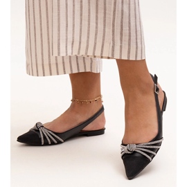 Ballet flats with a pointed toe and Sellar rhinestones black 1