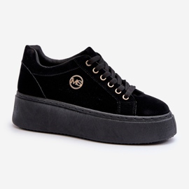 Women's Low Platform Sneakers Black Telirra 1