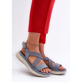 Light, Comfortable Women's Velcro Sandals, Blue, Ceclea 2