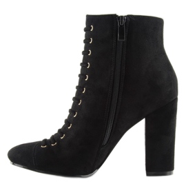 Black black suede high heels 1