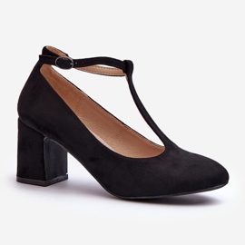 Black Raniyah Eco Suede Heel Pumps 1
