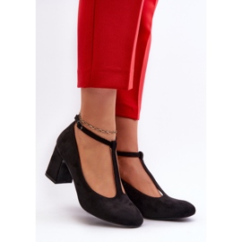 Black Raniyah Eco Suede Heel Pumps 2