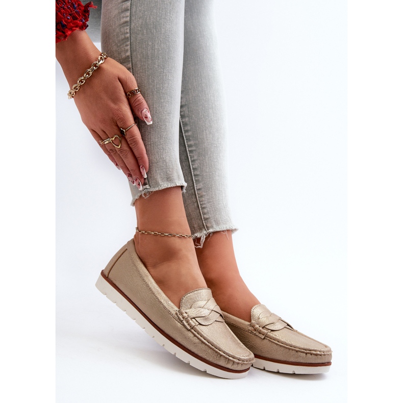 Women's Eco Leather Moccasins Golden Nestalia 1 Women's Eco Leather Moccasins Golden Nestalia 1