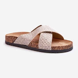 Women's Flip-Flops On a Cork Platform Beige Tesolen 1