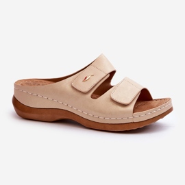 Light Women's Flip-Flops Made of Eco Leather, Beige Frellia 1