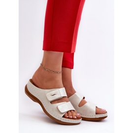 Light Women's Flip-Flops Made of Eco Leather Silver Frellia 2