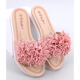 Ragnes Pink flower wedge mules 1