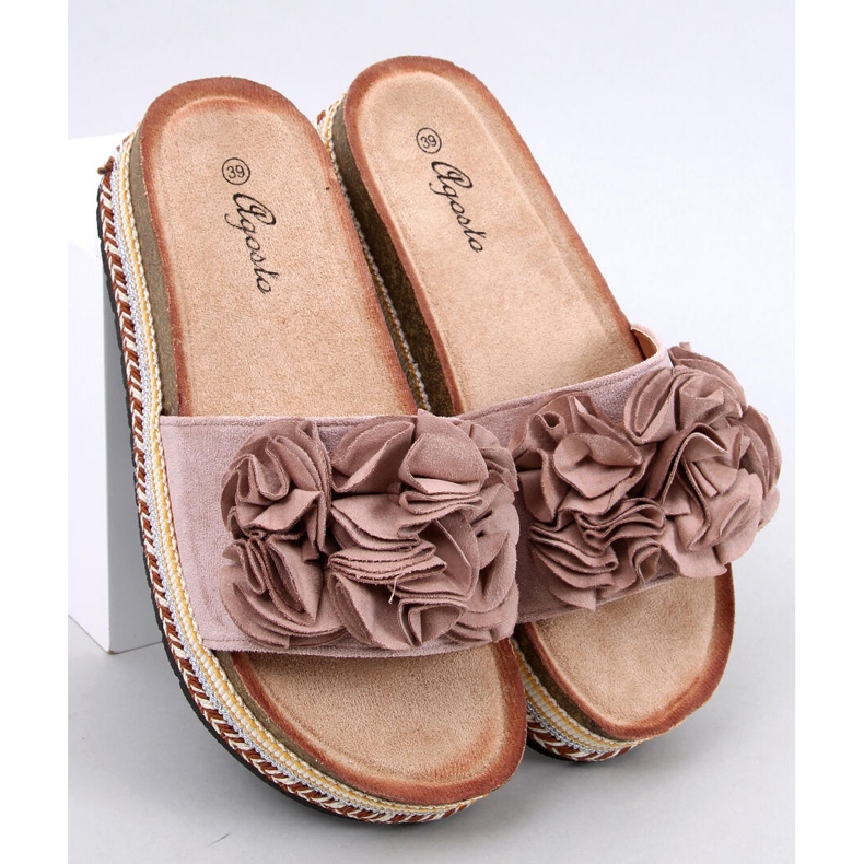 Raven Beige flip-flops with a thick, colorful sole 1