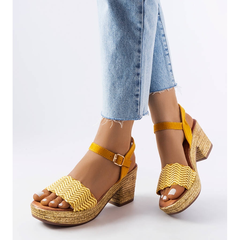 Yellow Portland high heel sandals 1