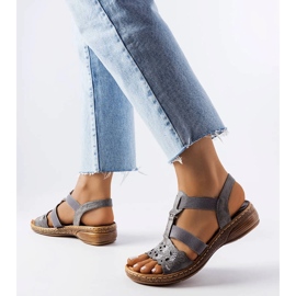 Evento Gray sports sandals with rhinestones from Rossignol grey 1