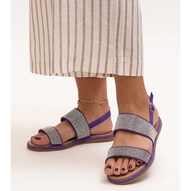 Purple sandals decorated with Carvalia zircons 1