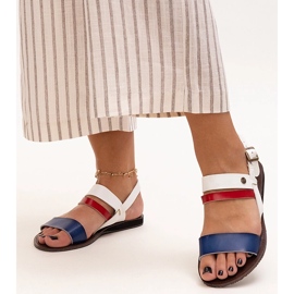Women's sandals with Serrata leather interior blue 1