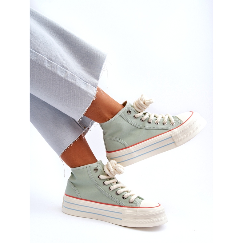 Seastar Women's Platform Sneakers Mint Aineri green 5