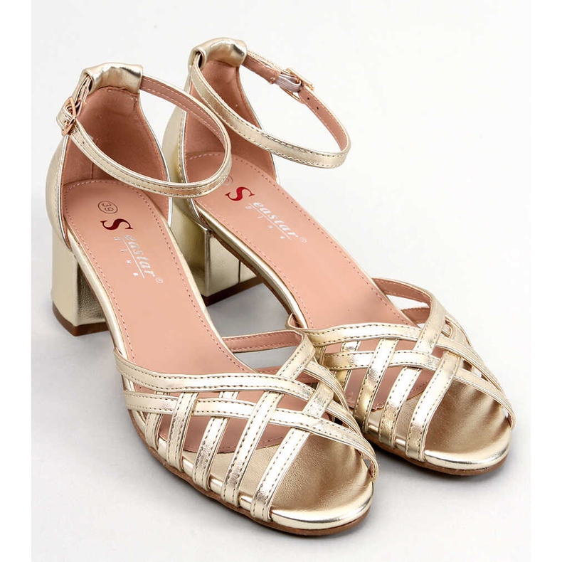 Kermel Gold low heel sandals golden 2