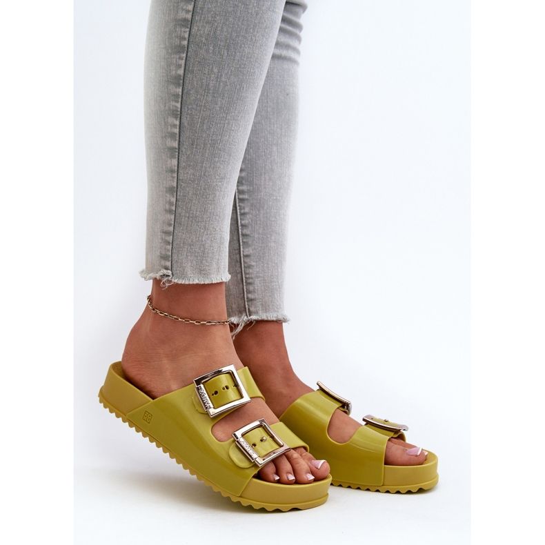 Women's Smooth Slides ZAXY LL285077 Lime green 2