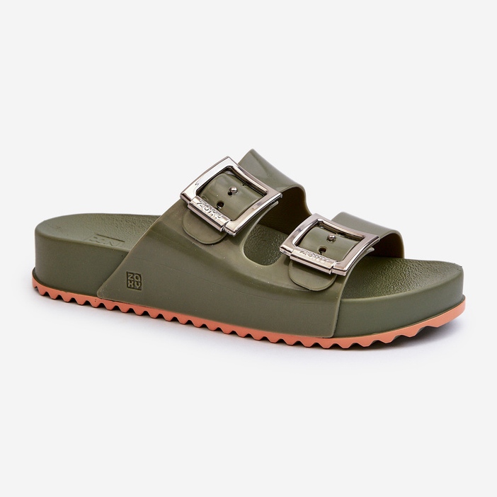 Women's Smooth Slides ZAXY NN285057 Dark green 1