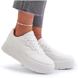 News Women's sports sneakers on the platform white 4