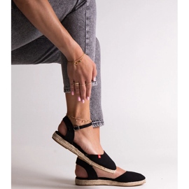 Black espadrilles with open heel Big Star FF274526 1