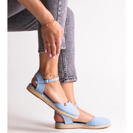 Blue espadrilles with open heel Big Star FF274532 1