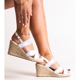 White wedge sandals Big Star LL274882 1 White wedge sandals Big Star LL274882 1