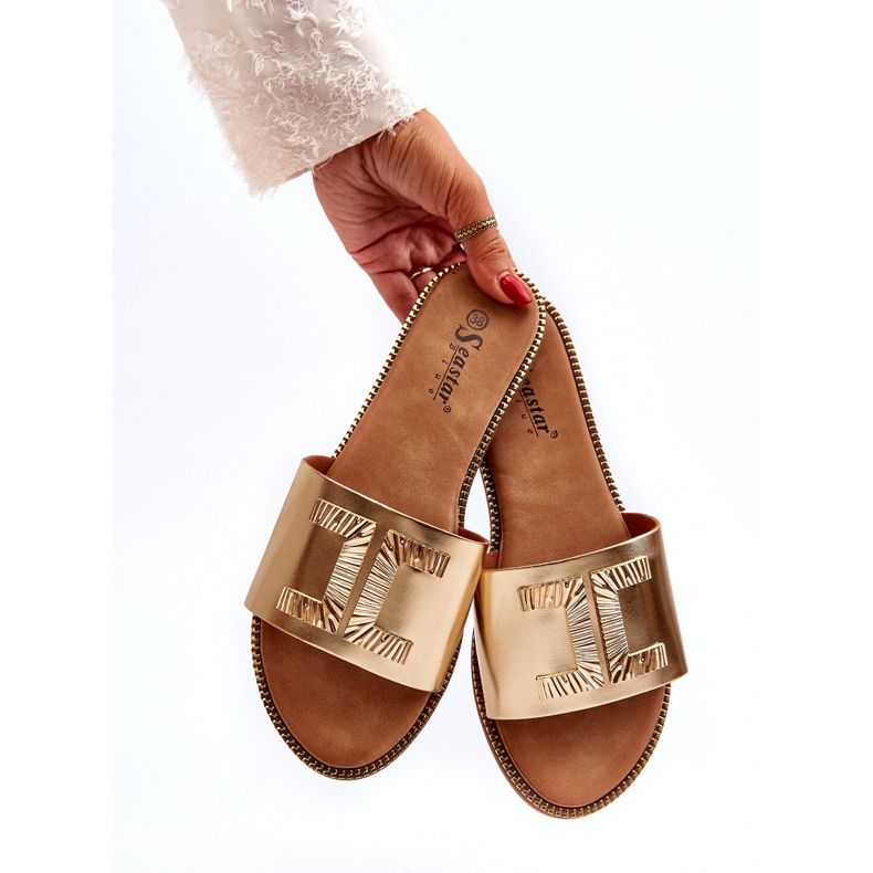 Seastar Women's flip-flops with gold decoration golden 3