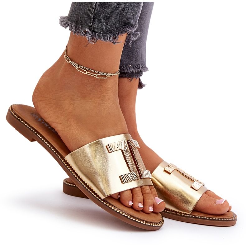 Seastar Women's flip-flops with gold decoration golden 4