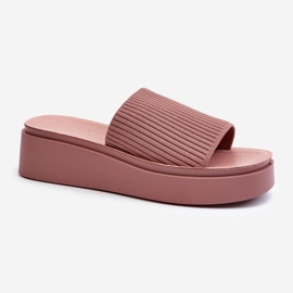 Sergio Leone SK083H Women's Platform Flip Flops, Pink 1