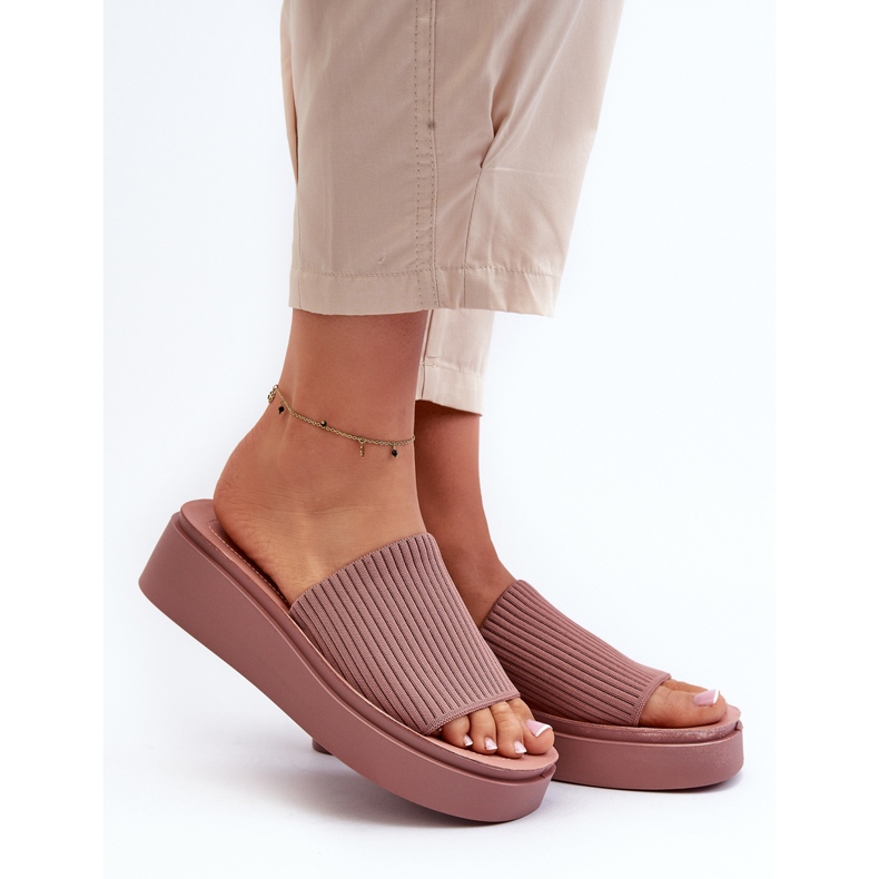 Sergio Leone SK083H Women's Platform Flip Flops, Pink 2