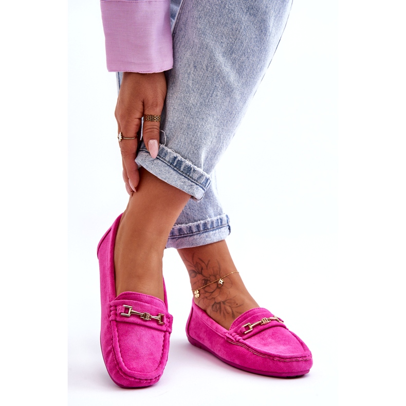Confly Women's Classic Suede Loafers Pink 4