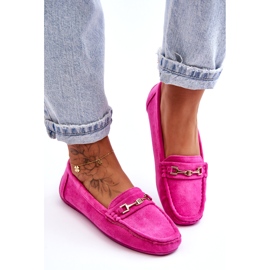 Confly Women's Classic Suede Loafers Pink 1