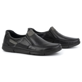 Olivier Men's leather slip-on shoes 62K black 2