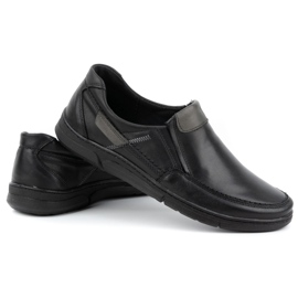 Olivier Men's leather slip-on shoes 62K black 3
